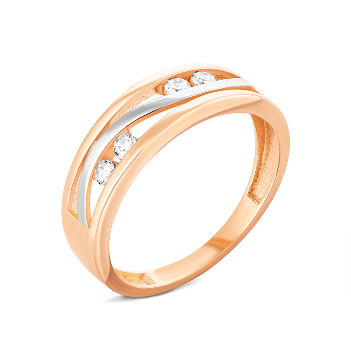Золота каблучка з фіанітами. Артикул UG51/101/075кб