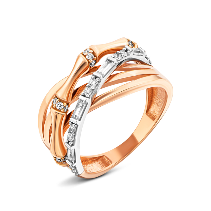 Золота каблучка з фіанітами. Артикул UG51/101/090кб