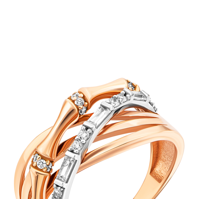 Золота каблучка з фіанітами. Артикул UG51/101/090кб