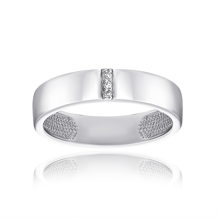 Обручальнео золотое кольцо с бриллиантами. Артикул 100006/02/1/8179