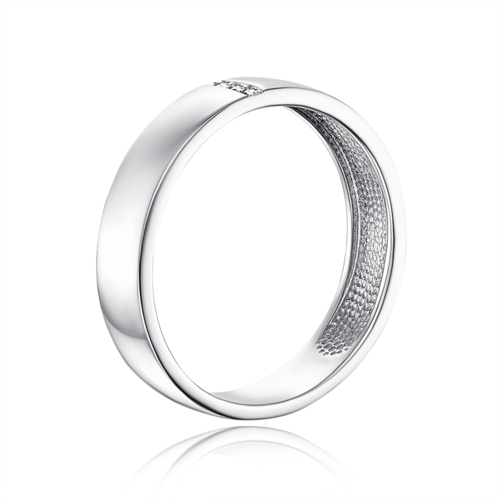 Обручальнео золотое кольцо с бриллиантами. Артикул 100006/02/1/8179