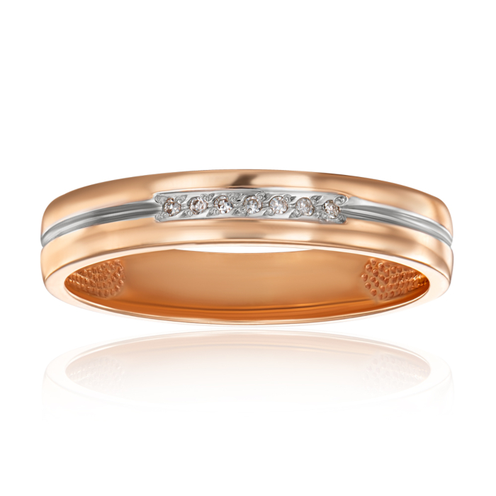 Обручальное кольцо с бриллиантами (100008/0.8S)