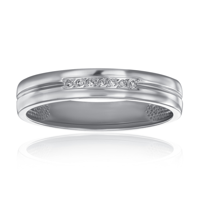 Обручальное кольцо с бриллиантами. Артикул 100008/02/1/8007