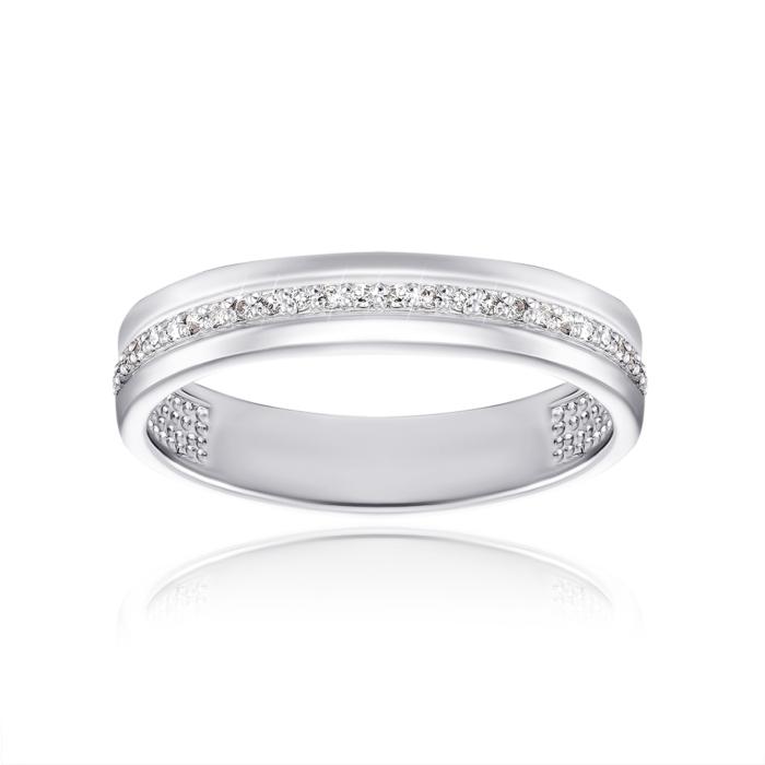 Обручальное кольцо с бриллиантами. Артикул 100010/02/1/8007