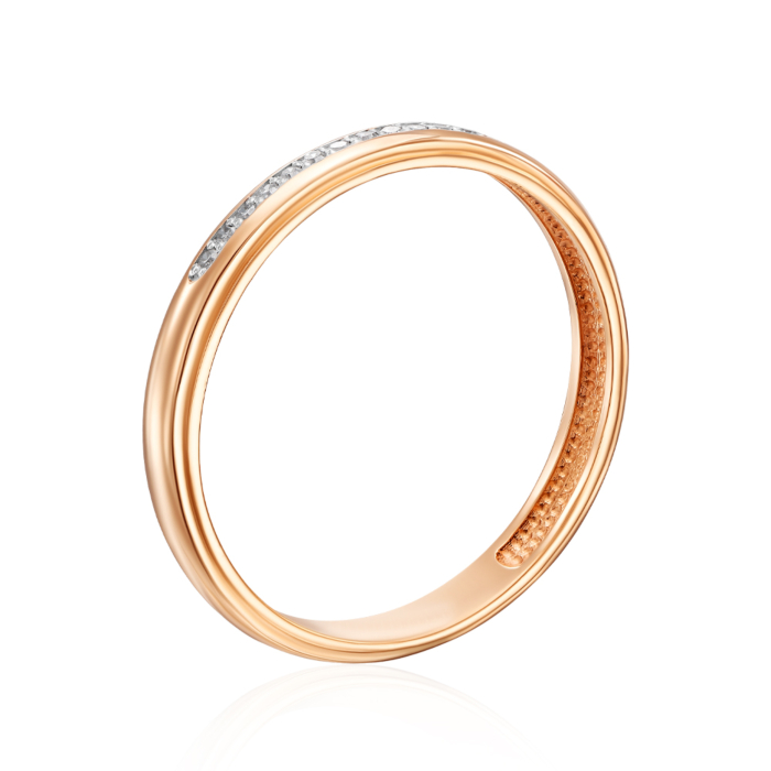 Обручальное золотое кольцо с бриллиантами. Артикул 100011/01/1/8007