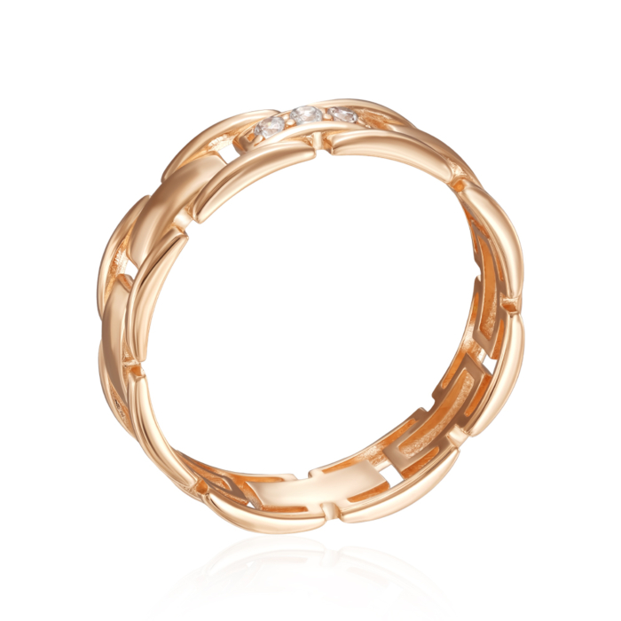 Золотое обручальное кольцо с фианитами. Артикул 100019-1/01/0/3