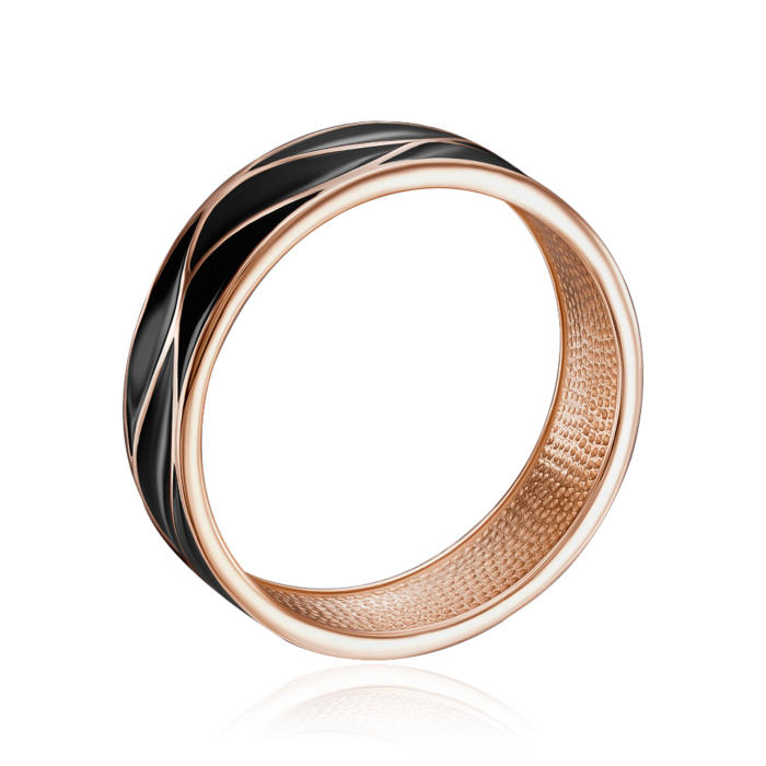 Золотое обручальное кольцо с эмалью. Артикул 100021-1/01/0/389