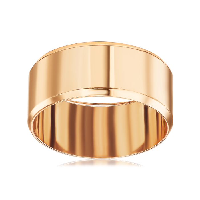 Обручальное кольцо из красного золота без вставки. Артикул 1007/08/0