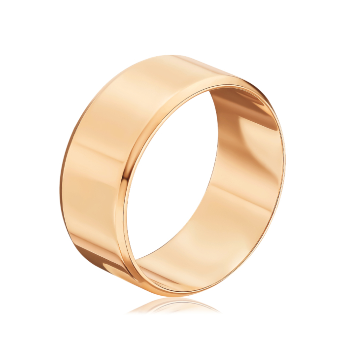 Обручальное кольцо из красного золота без вставки. Артикул 1007/08/0