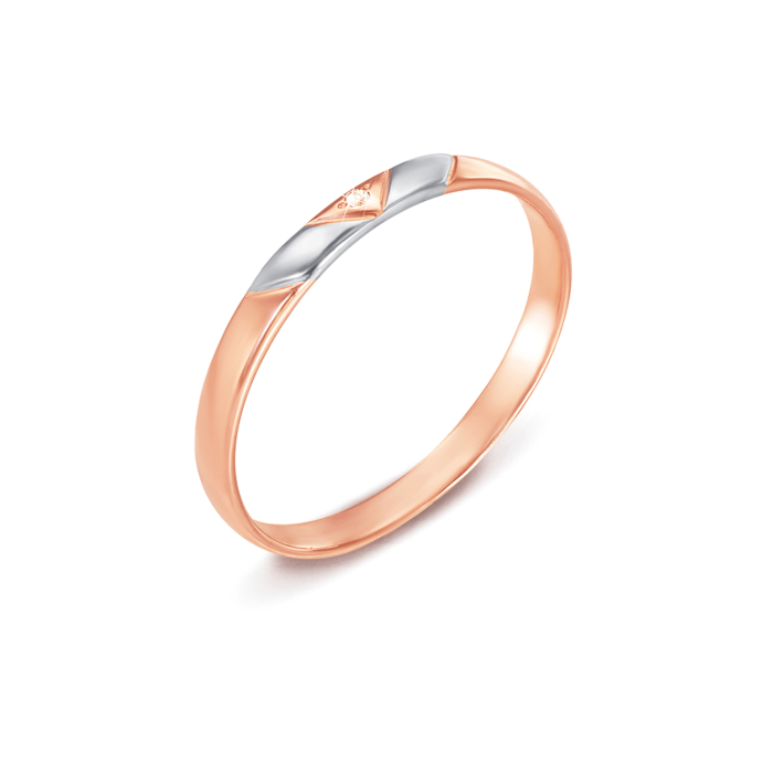Обручальное кольцо с бриллиантом. Артикул 1010/1.25