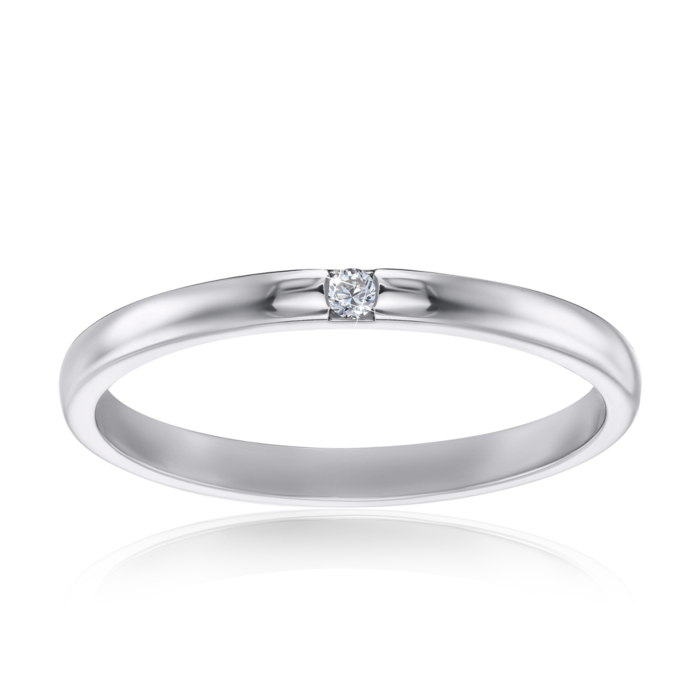 Обручальное кольцо с бриллиантом. Артикул 10102/1.75б