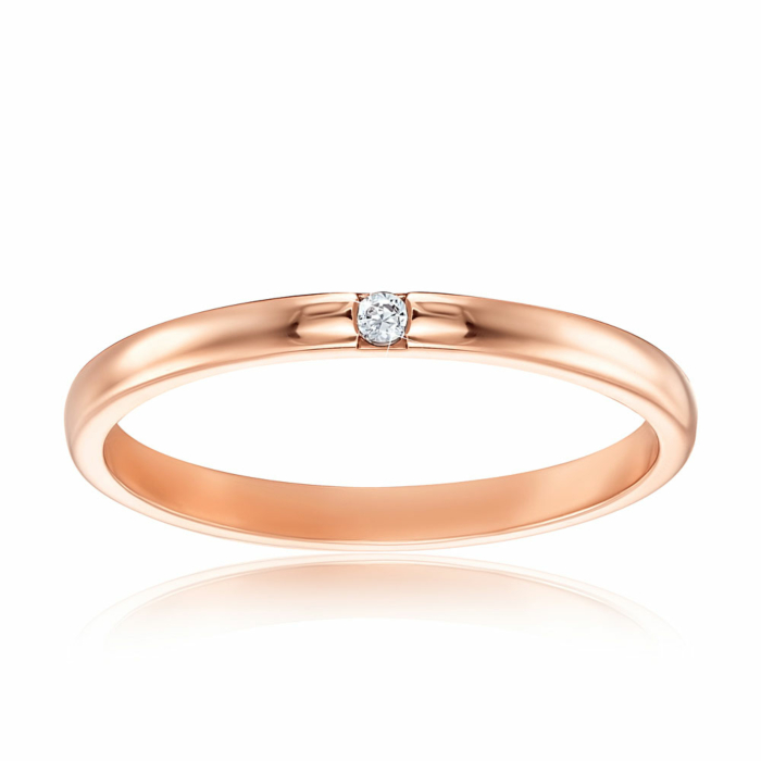 Обручальное кольцо с фианитом. Артикул 10102