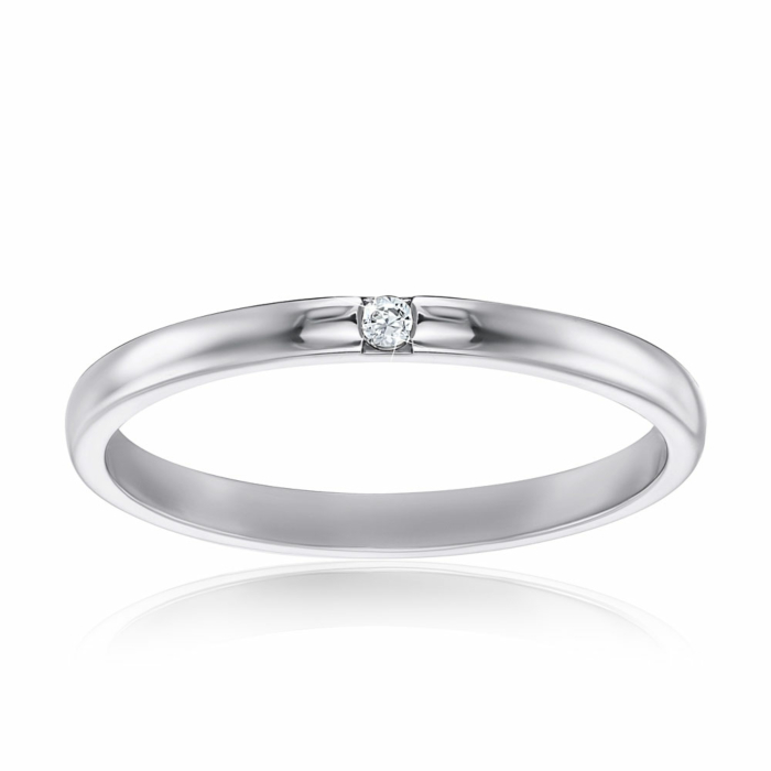 Обручальное кольцо с фианитом. Артикул 10102б