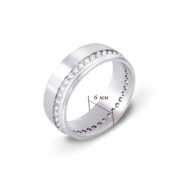Обручальное кольцо с фианитами. Артикул 10133б
