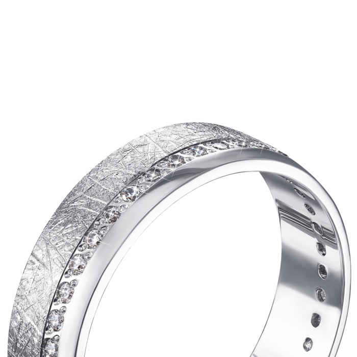 Срібна обручка з фіанітами. Артикул 10134-11/12/1/13