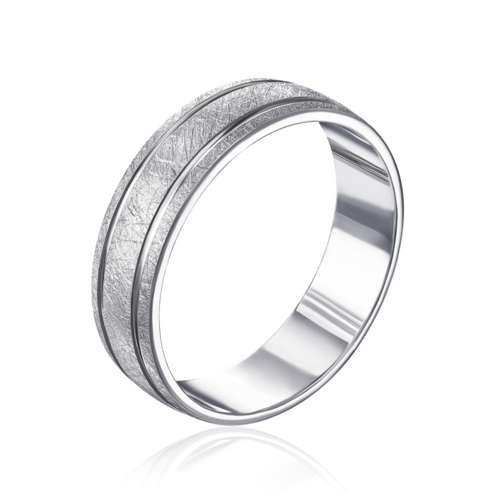 Серебряное обручальное кольцо с алмазной гранью. Артикул 10136-11/12/1