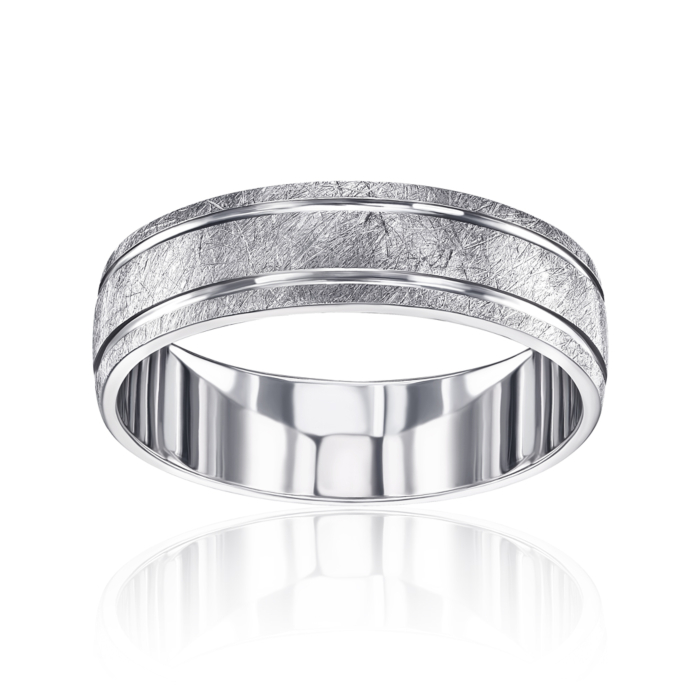 Серебряное обручальное кольцо с алмазной гранью. Артикул 10136-11/12/1
