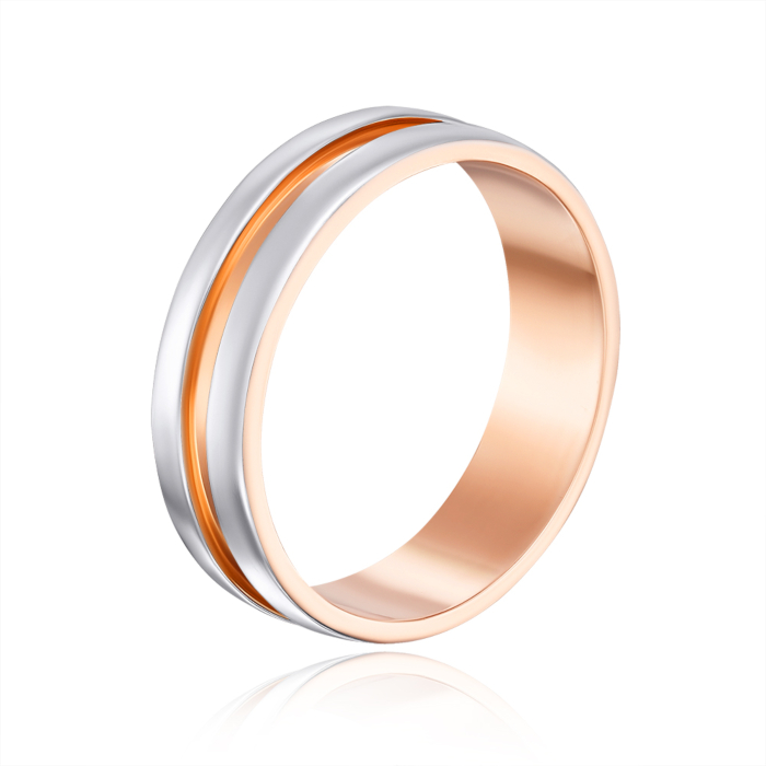 Обручальное кольцо комбинированное. Артикул 10147/2