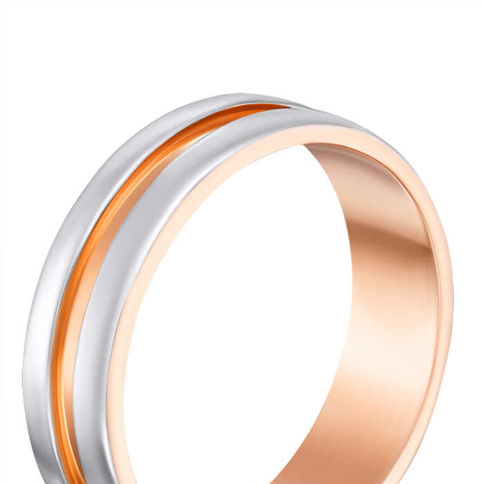 Обручальное кольцо комбинированное. Артикул 10147/2