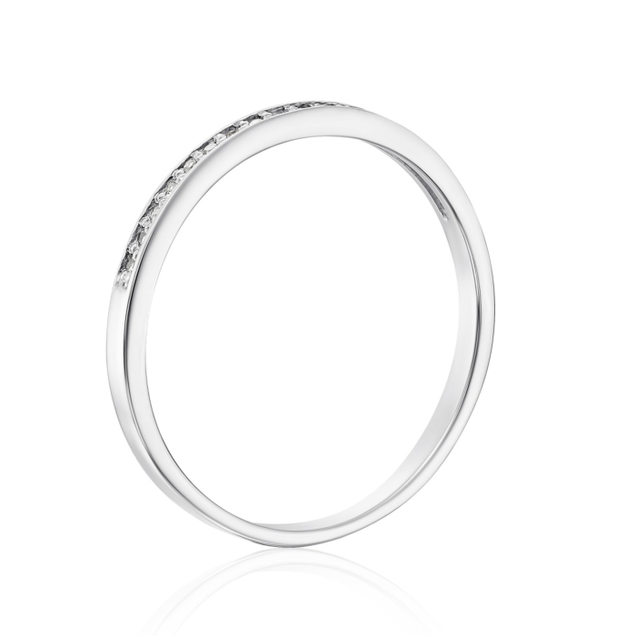 Обручальное кольцо из белого золота с бриллиантами 10156/0.8S б