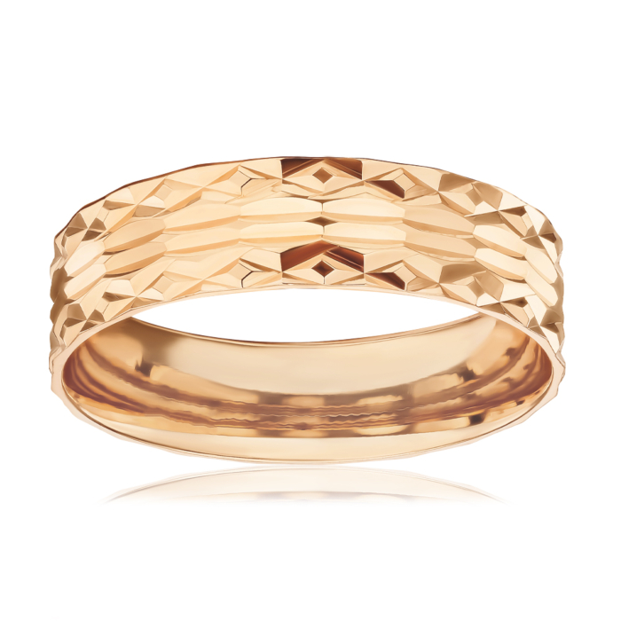 Обручка з червоного золота без вставки. Артикул 10197/01/0