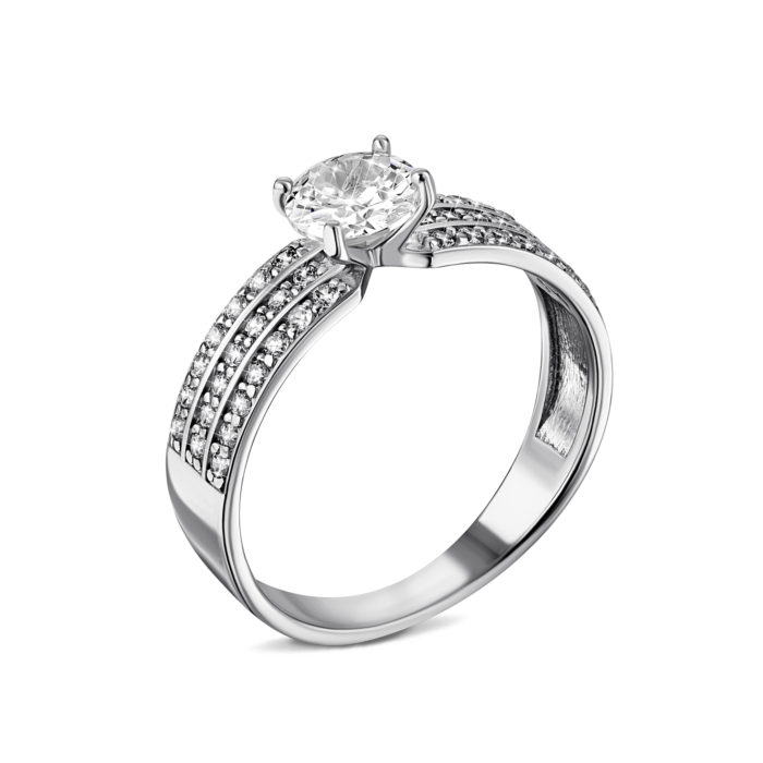 Срібна каблучка з фіанітами. Артикул UG510254