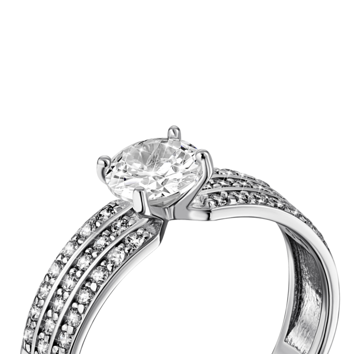 Срібна каблучка з фіанітами. Артикул UG510254