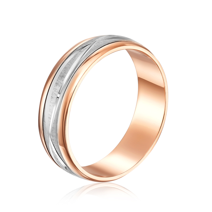 Обручальное кольцо комбинированное. Модель «Антистресс». Артикул 1035/1