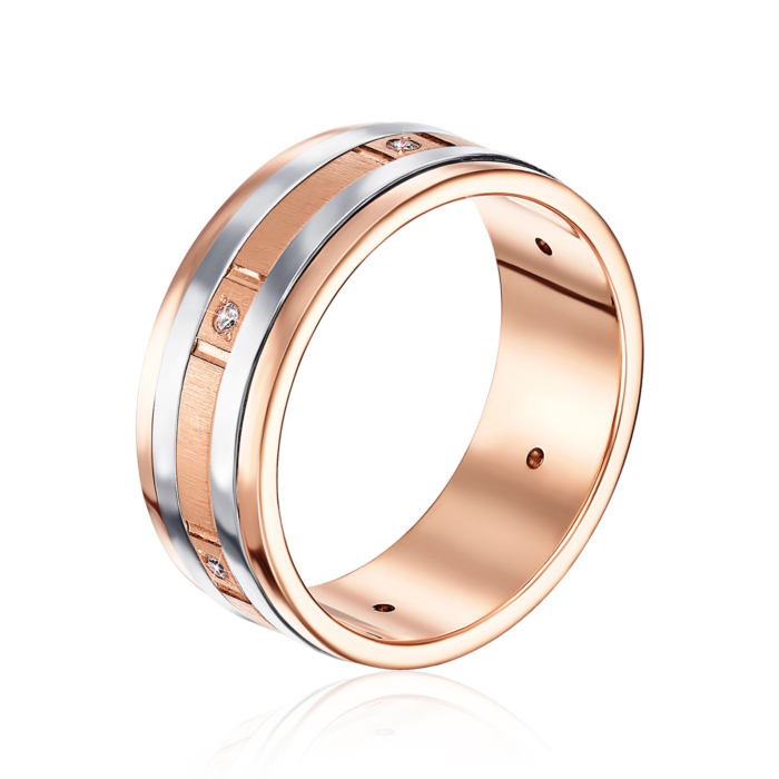 Обручальное кольцо с фианитами. Артикул 1046