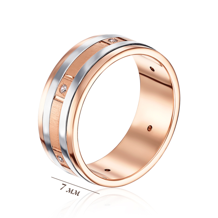 Обручальное кольцо с фианитами. Артикул 1046