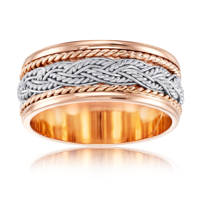 Обручальное кольцо комбинированное. Артикул 1048/1