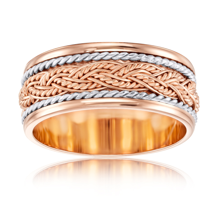 Обручальное кольцо комбинированное. Артикул 1048