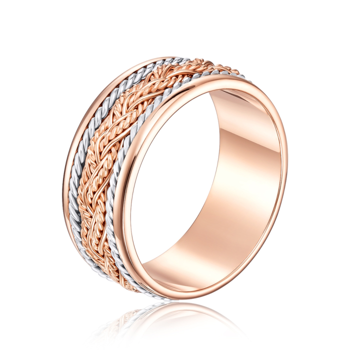 Обручальное кольцо комбинированное. Артикул 1048