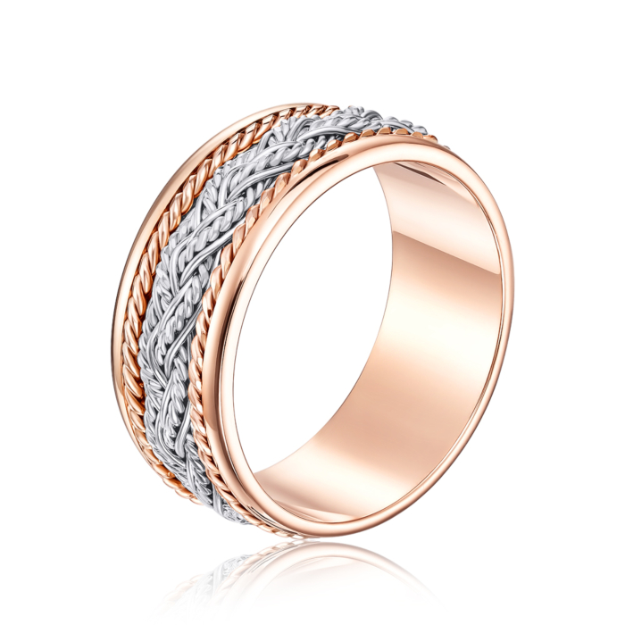 Обручальное кольцо комбинированное. Артикул 1048/1