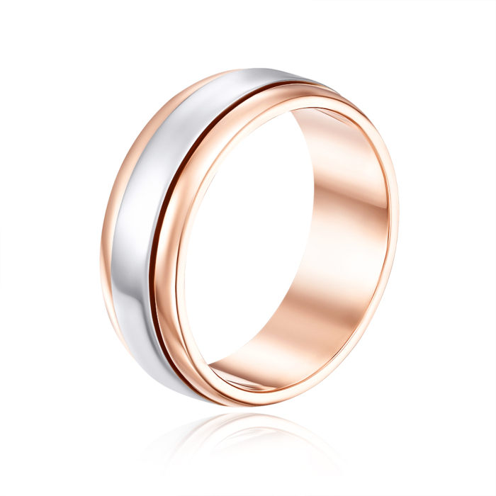 Обручальное кольцо комбинированное. Артикул 1065/4