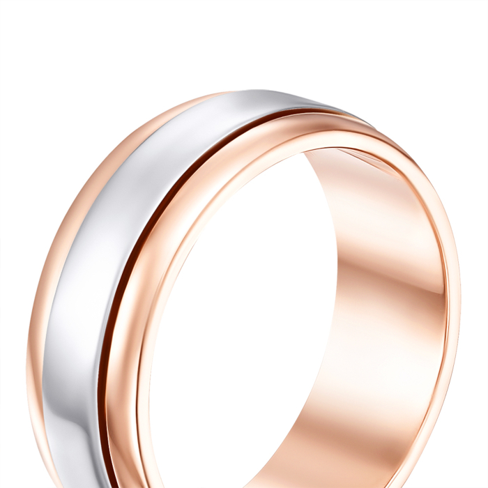 Обручальное кольцо комбинированное. Артикул 1065/4