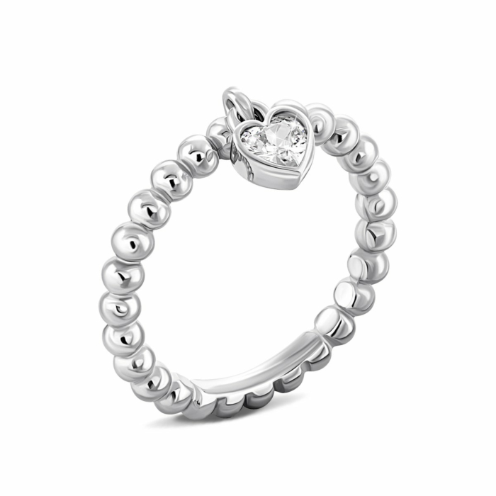 Серебряное кольцо с фианитом. Артикул UG51065К.Rh