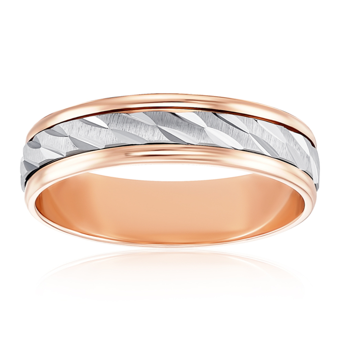 Обручальное кольцо комбинированное. Модель «Антистресс». Артикул 1067/1