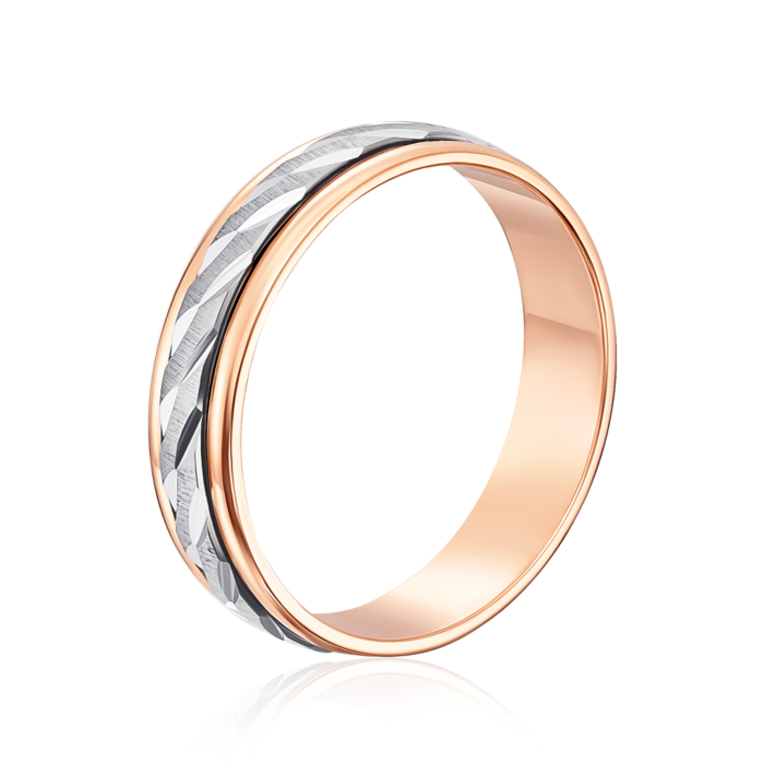 Обручальное кольцо комбинированное. Модель «Антистресс». Артикул 1067/1