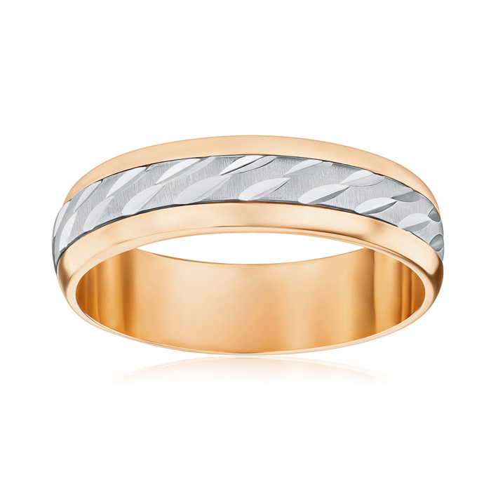 Обручальное кольцо комбинированное. Модель «Антистресс». Артикул 1067/1