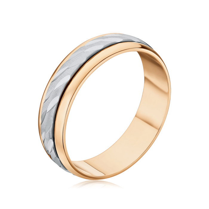 Обручальное кольцо комбинированное. Модель «Антистресс». Артикул 1067/1