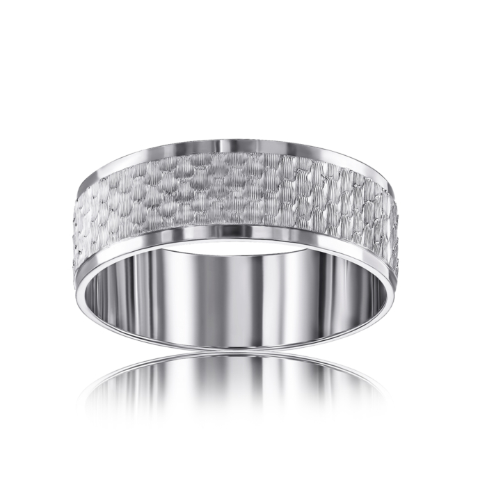 Срібна обручка з алмазною гранню. Артикул 1070-1/12/3