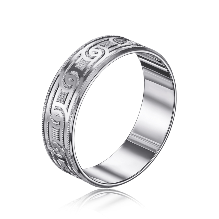 Срібна обручка з алмазною гранню. Артикул 1070-3-11/12/3