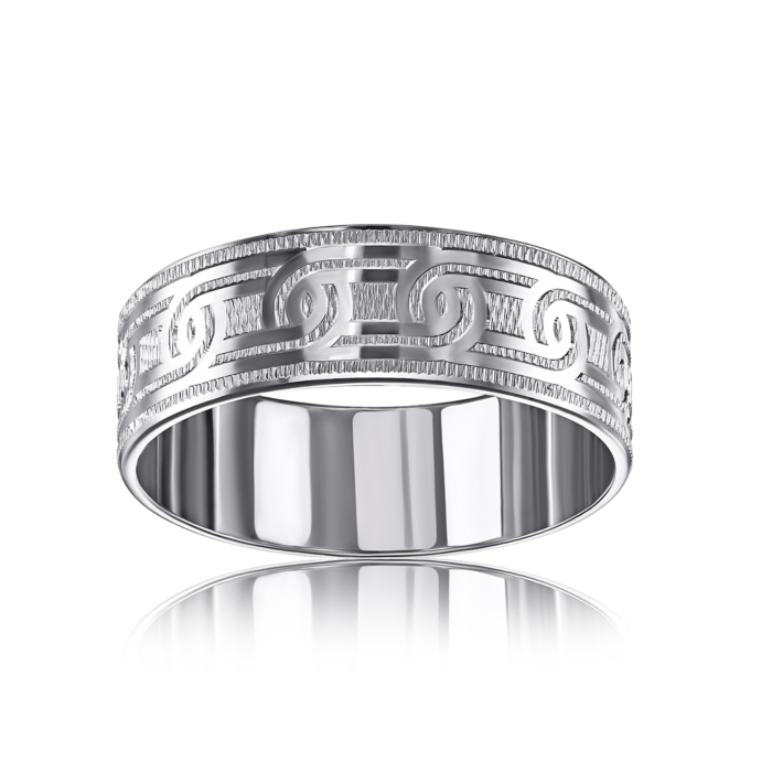 Срібна обручка з алмазною гранню. Артикул 1070-3-11/12/3