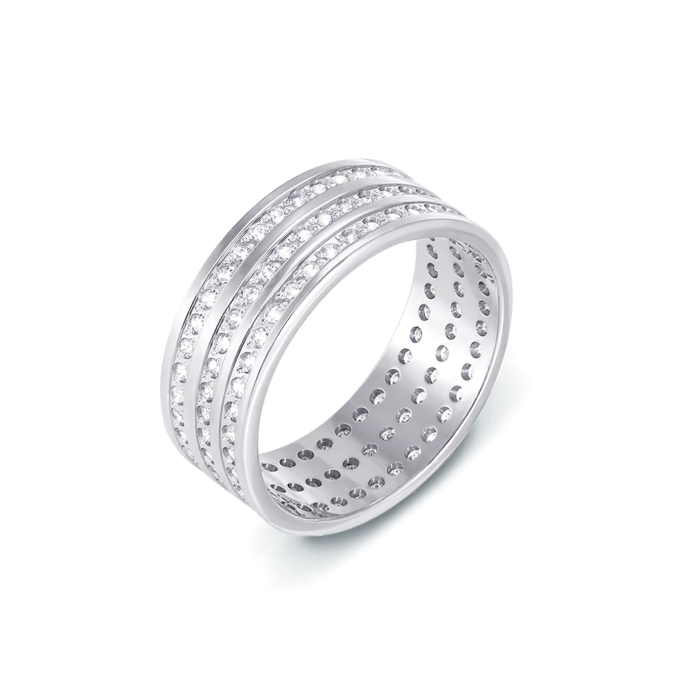 Обручальное кольцо с фианитами. Артикул 1081б