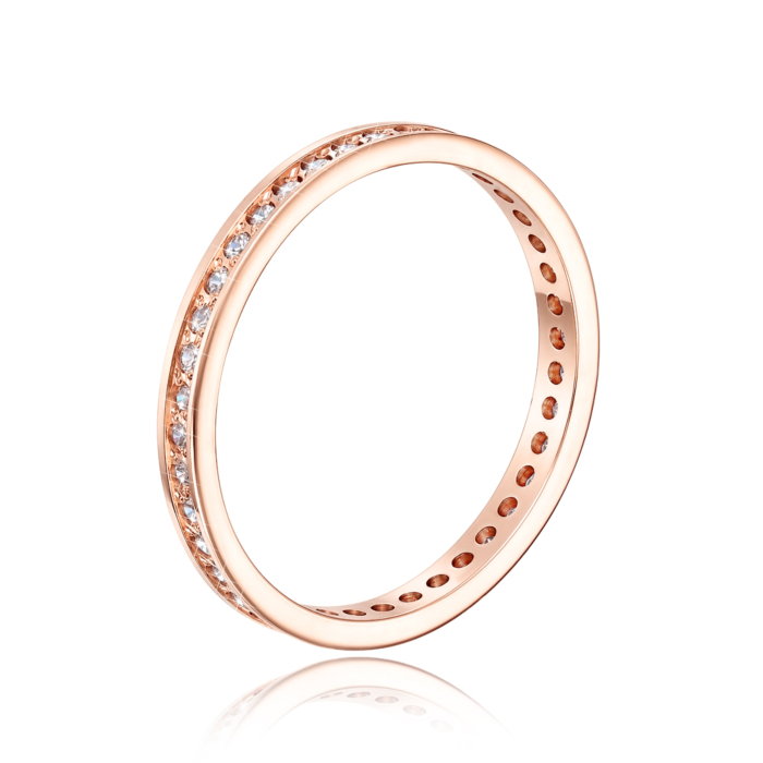 Обручальное кольцо с фианитами. Артикул 1082