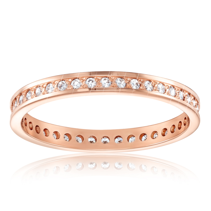 Обручальное кольцо с фианитами. Артикул 1082