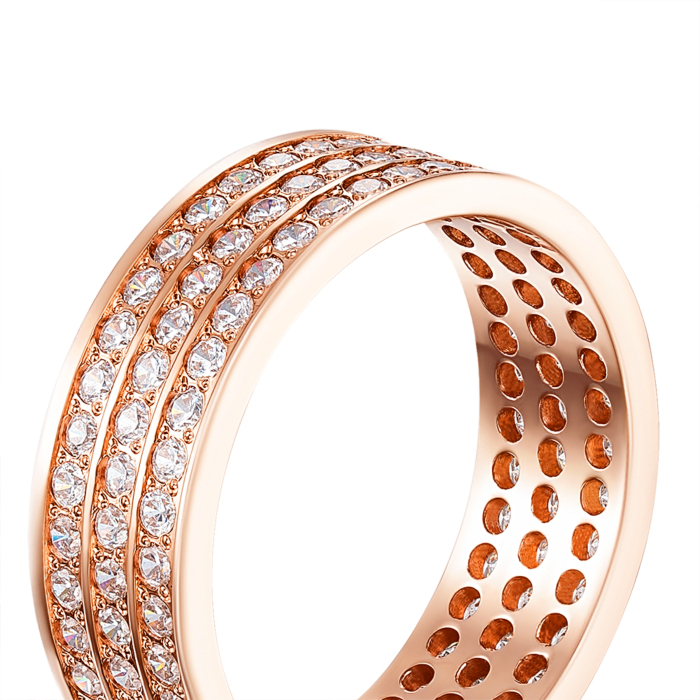 Обручальное кольцо с фианитами. Артикул 1084