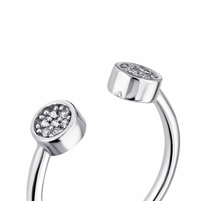 Фалангова срібна каблучка з фіанітами. Артикул UG51099К.Rh