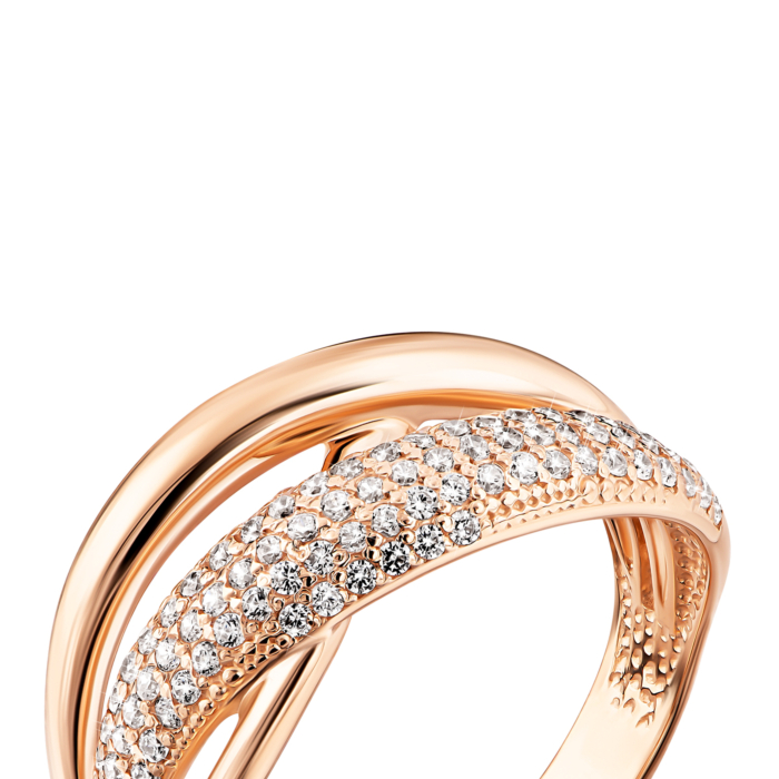 Золота каблучка з фіанітами. Артикул UG5110015/01/00/0029